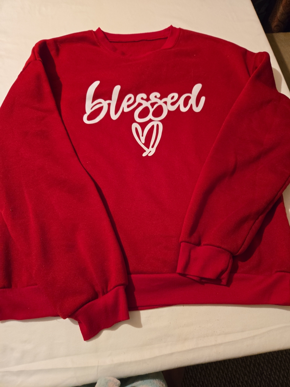 Red "Blessed" Sweatshirt & Jogger Set - Picture 7 of 10